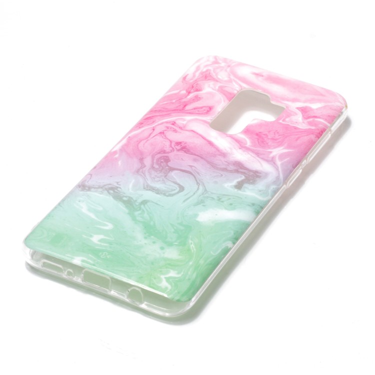 IMD Patterned TPU Soft Protective Cover for Samsung Galaxy S9 Plus G965 - Green/Rose Lava-2