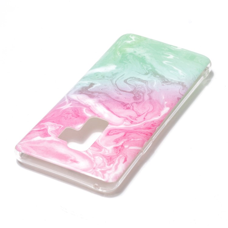 IMD Patterned TPU Soft Protective Cover for Samsung Galaxy S9 Plus G965 - Green/Rose Lava-3