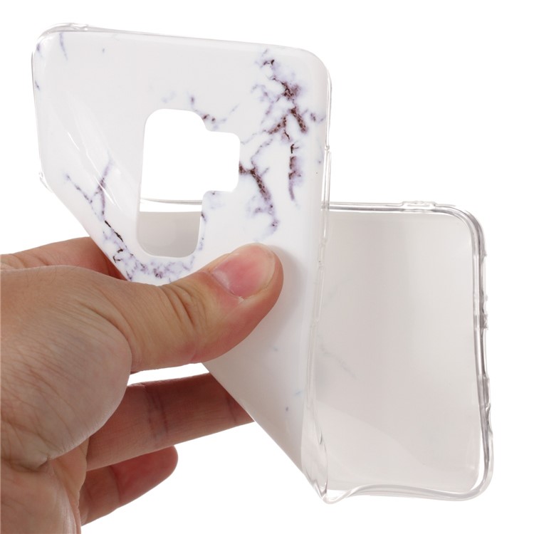 IMD Patterned TPU Phone Casing for Samsung Galaxy S9 Plus G965 - White Marble-4
