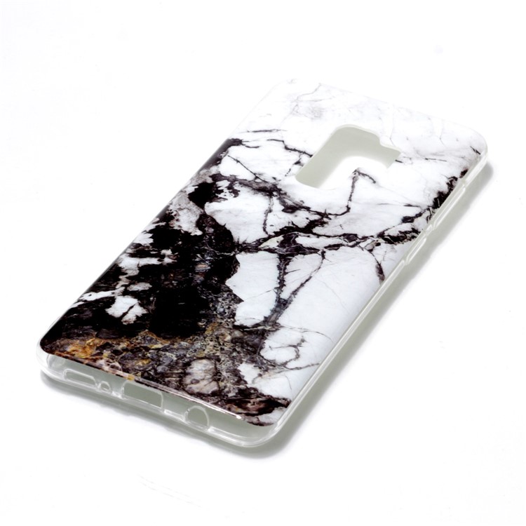 IMD Patterned TPU Phone Shell Case for Samsung Galaxy S9 Plus G965 - Black/White Marble-2