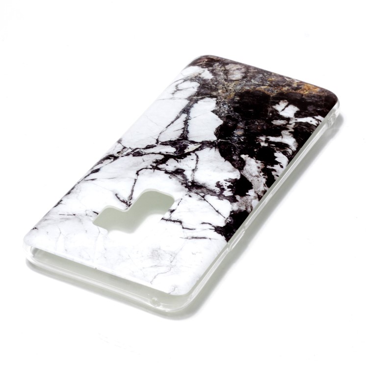 IMD Patterned TPU Phone Shell Case for Samsung Galaxy S9 Plus G965 - Black/White Marble-3
