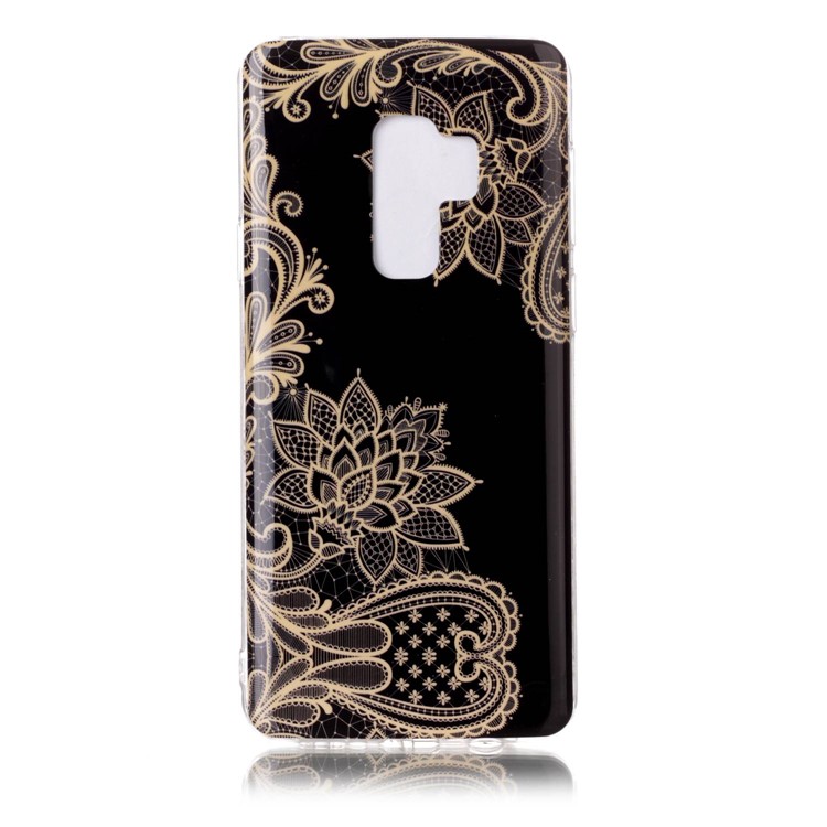 

Pattern Printing IMD TPU Case for Samsung Galaxy S9+ SM-G965 - Gold Flowers, Galaxy S9+