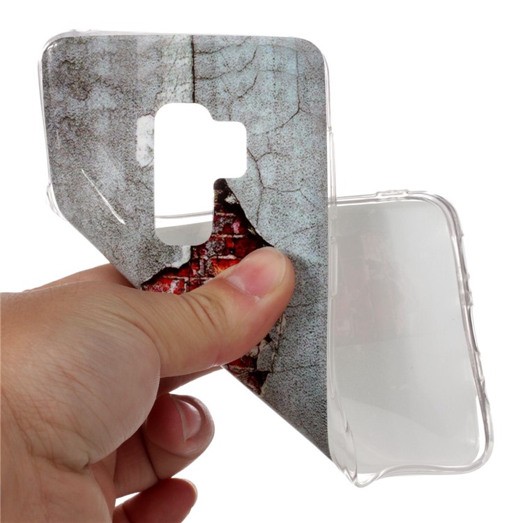 Pattern Printing IMD TPU Shell Cover Case for Samsung Galaxy S9+ SM-G965 - Cracked Wall-4