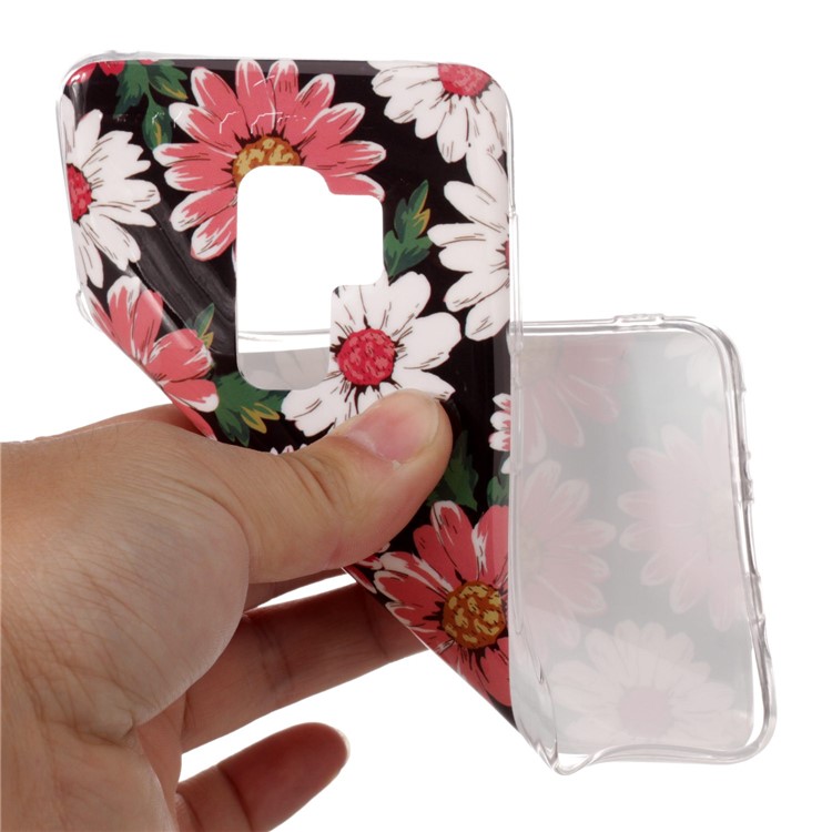 Pattern Printing IMD TPU Back Phone Case for Samsung Galaxy S9+ SM-G965 - Daisy Flower-4