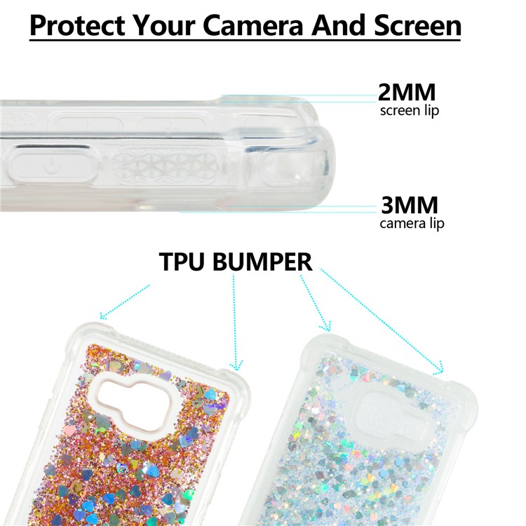 Dynamic Liquid Glitter Powder Heart Shaped Sequins Shockproof TPU Case for Samsung Galaxy A3 SM-A310F (2016) - Silver-2