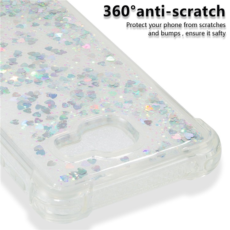 Dynamic Liquid Glitter Powder Heart Shaped Sequins Shockproof TPU Case for Samsung Galaxy A3 SM-A310F (2016) - Silver-3
