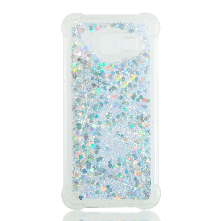 Dynamic Liquid Glitter Powder Heart Shaped Sequins Shockproof TPU Case for Samsung Galaxy A3 SM-A310F (2016) - Silver-4