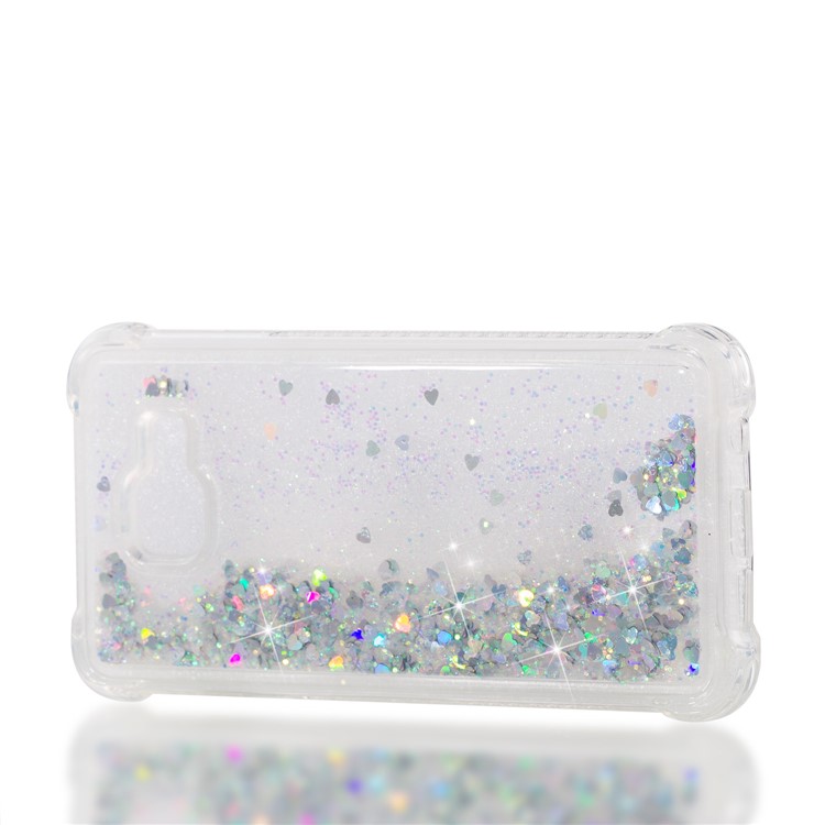 Dynamic Liquid Glitter Powder Heart Shaped Sequins Shockproof TPU Case for Samsung Galaxy A3 SM-A310F (2016) - Silver-7