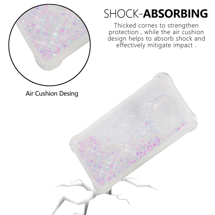 Dynamic Liquid Glitter Powder Heart Shaped Sequins Shockproof TPU Cover for Samsung Galaxy A3 SM-A310F (2016) - Pink-6