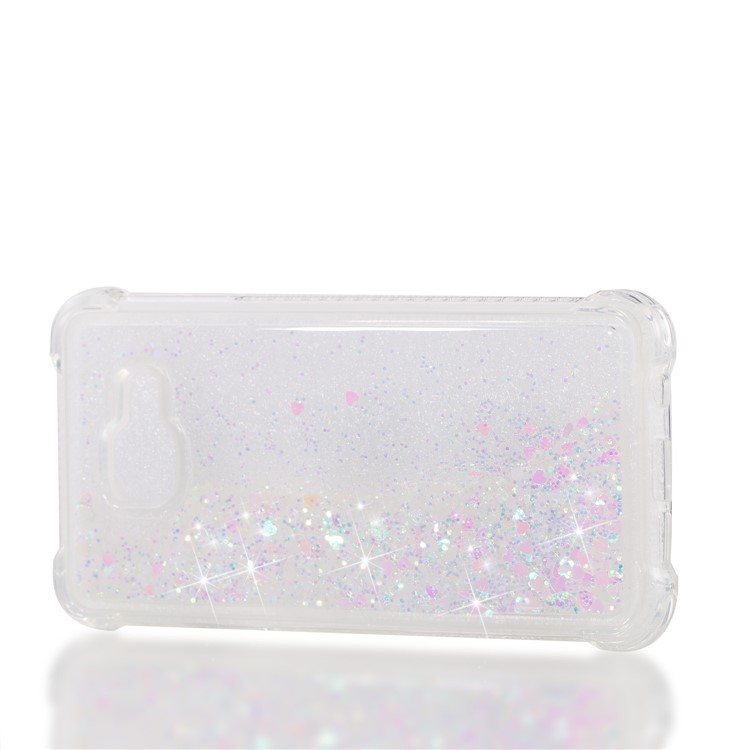 Dynamic Liquid Glitter Powder Heart Shaped Sequins Shockproof TPU Cover for Samsung Galaxy A3 SM-A310F (2016) - Pink-7