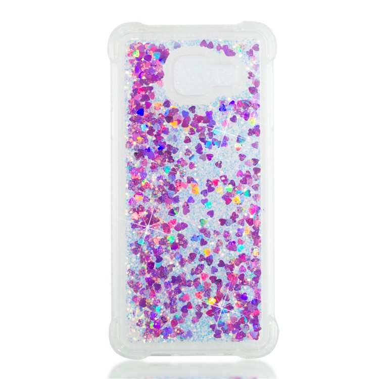 Dynamic Liquid Glitter Powder Heart Shaped Sequins Shockproof TPU Casing for Samsung Galaxy A3 SM-A310F (2016) - Rose-4