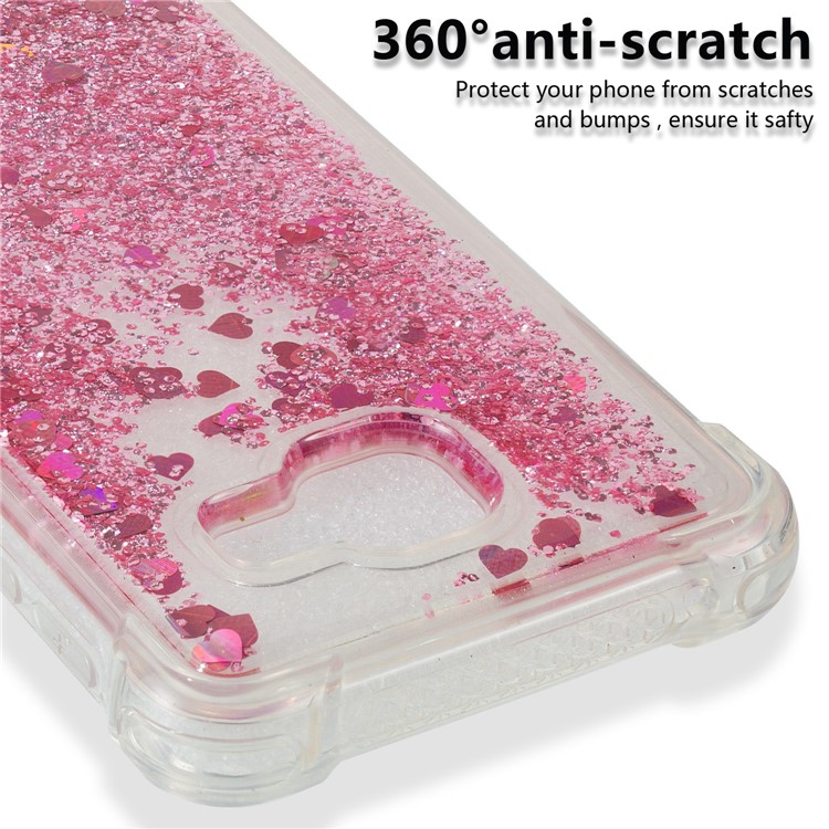 Dynamic Liquid Glitter Powder Heart Shaped Sequins Shockproof TPU Shell for Samsung Galaxy A3 SM-A310F (2016) - Rose Gold-3