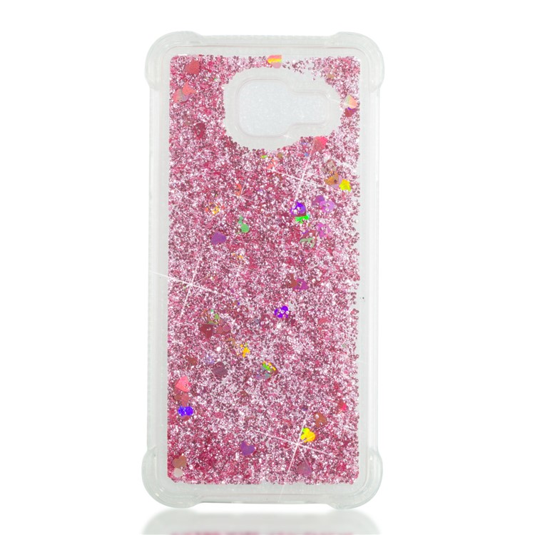 Dynamic Liquid Glitter Powder Heart Shaped Sequins Shockproof TPU Shell for Samsung Galaxy A3 SM-A310F (2016) - Rose Gold-4