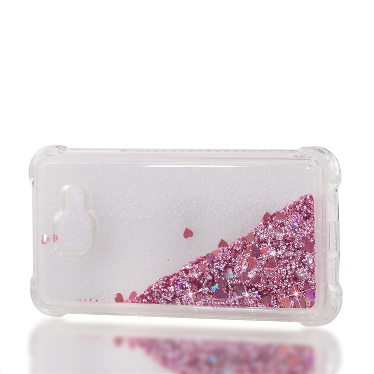 Dynamic Liquid Glitter Powder Heart Shaped Sequins Shockproof TPU Shell for Samsung Galaxy A3 SM-A310F (2016) - Rose Gold-7