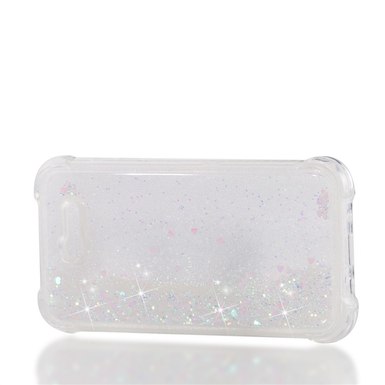 Dynamic Liquid Glitter Powder Heart Shaped Sequins Shockproof TPU Cover for Samsung Galaxy J3 2017 US Version/J3 Emerge/J3 Prime - Pink-7