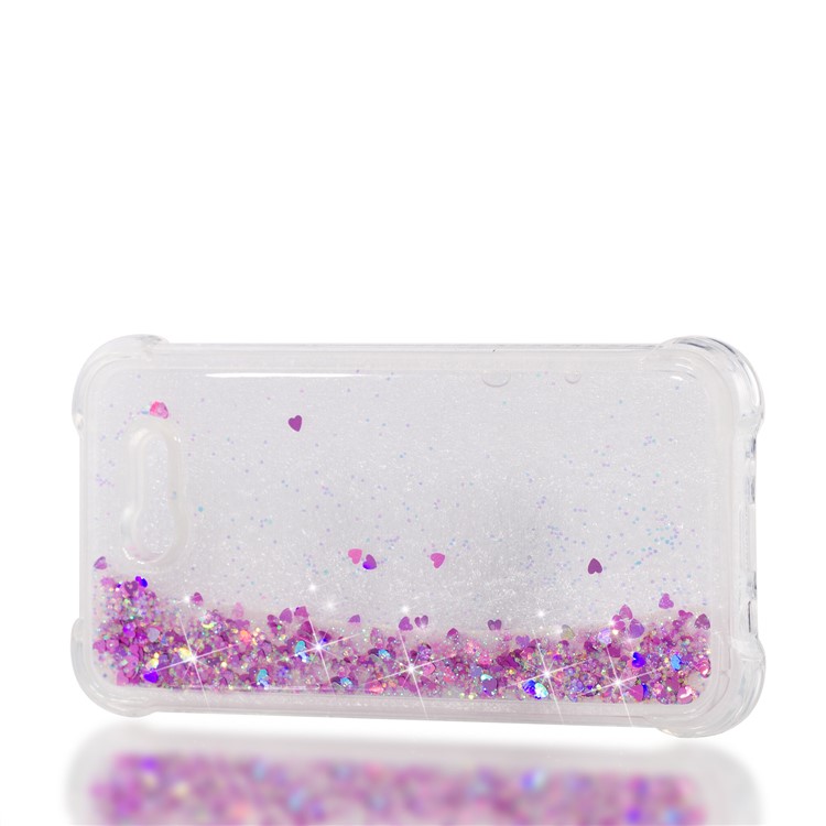 Dynamic Liquid Glitter Powder Heart Shaped Sequins Shockproof TPU Casing for Samsung Galaxy J3 2017 US Version/J3 Emerge/J3 Prime - Rose-7