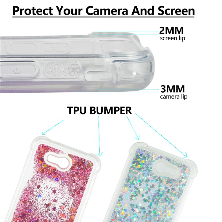 Dynamic Liquid Glitter Powder Sequins Shockproof TPU Back Case for Samsung Galaxy J7 V / J7 Perx - Silver-2