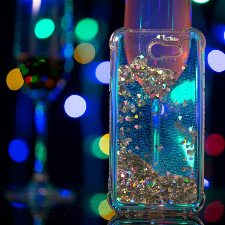 Dynamic Liquid Glitter Powder Sequins Shockproof TPU Back Case for Samsung Galaxy J7 V / J7 Perx - Silver-5