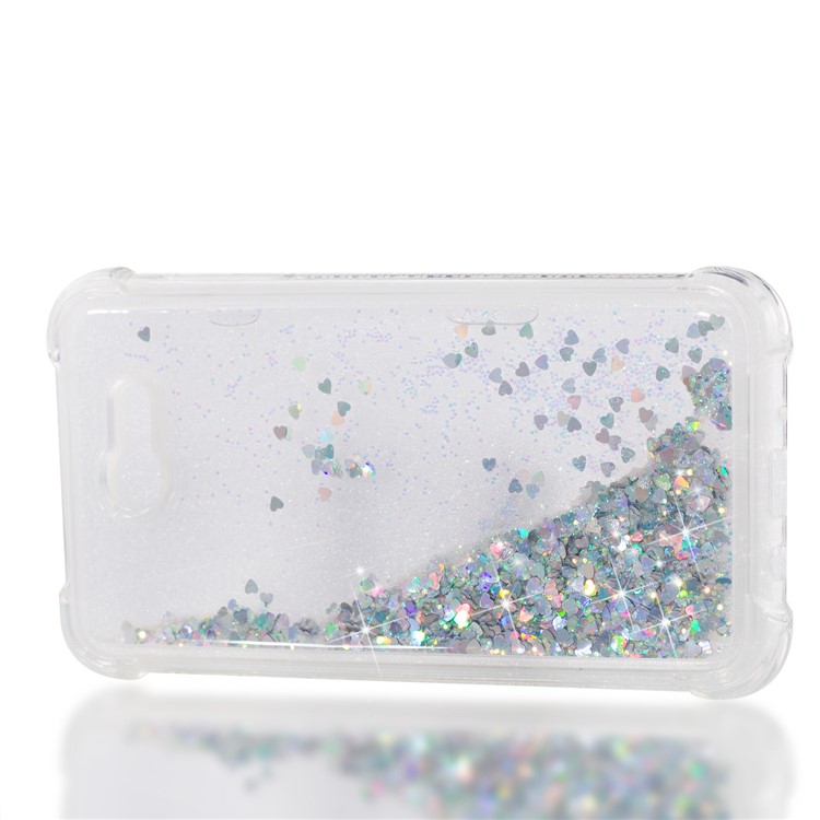Dynamic Liquid Glitter Powder Sequins Shockproof TPU Back Case for Samsung Galaxy J7 V / J7 Perx - Silver-7