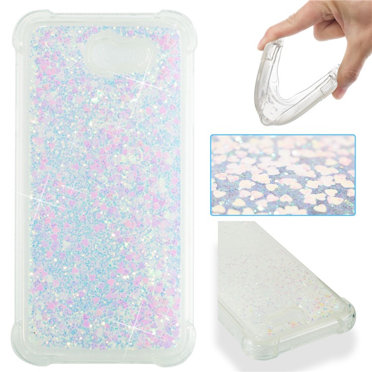 Dynamic Liquid Glitter Powder Sequins Shockproof TPU Cover for Samsung Galaxy J7 V / J7 Perx - Pink-1