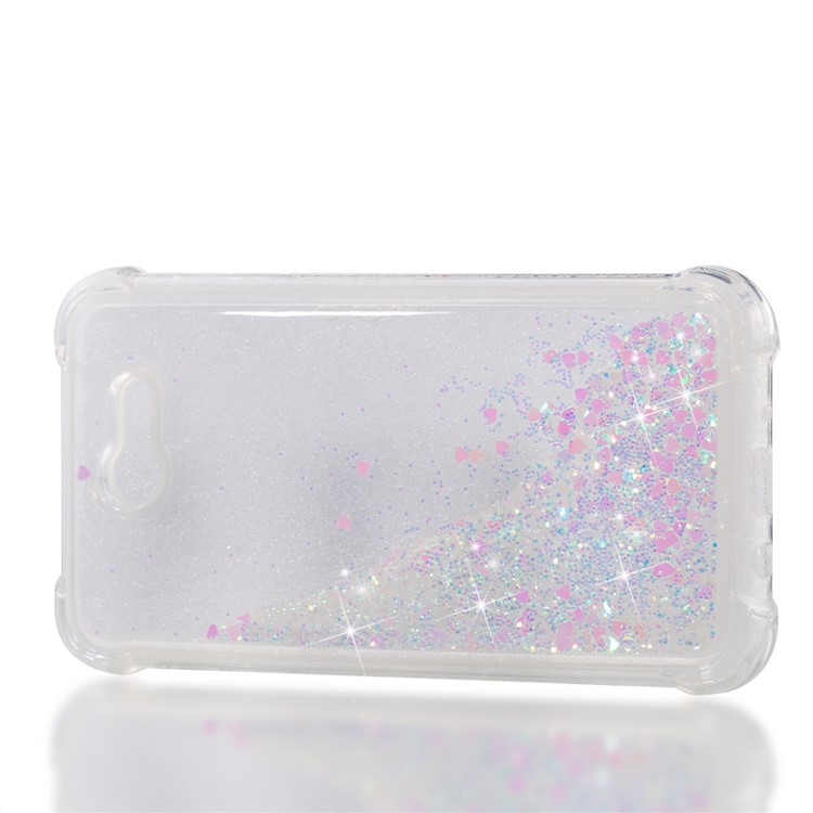 Dynamic Liquid Glitter Powder Sequins Shockproof TPU Cover for Samsung Galaxy J7 V / J7 Perx - Pink-7