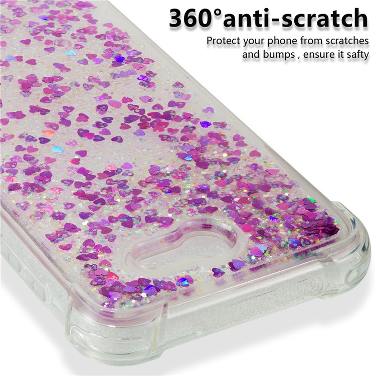 Dynamic Liquid Glitter Powder Sequins Shockproof TPU Phone Shell for Samsung Galaxy J7 V / J7 Perx - Rose-3