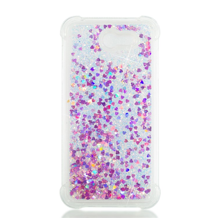 Dynamic Liquid Glitter Powder Sequins Shockproof TPU Phone Shell for Samsung Galaxy J7 V / J7 Perx - Rose-4