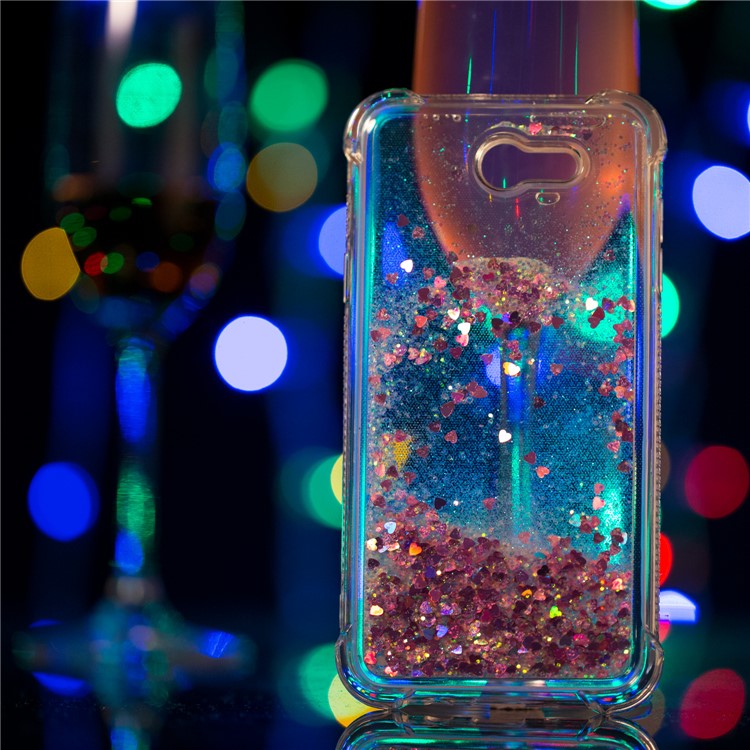 Dynamic Liquid Glitter Powder Sequins Shockproof TPU Phone Shell for Samsung Galaxy J7 V / J7 Perx - Rose-5
