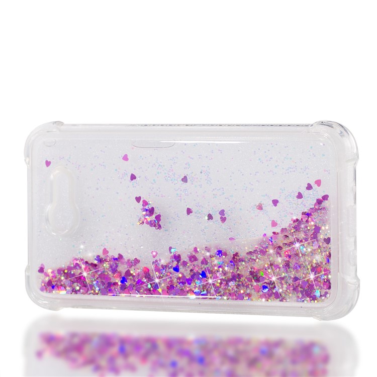 Dynamic Liquid Glitter Powder Sequins Shockproof TPU Phone Shell for Samsung Galaxy J7 V / J7 Perx - Rose-7