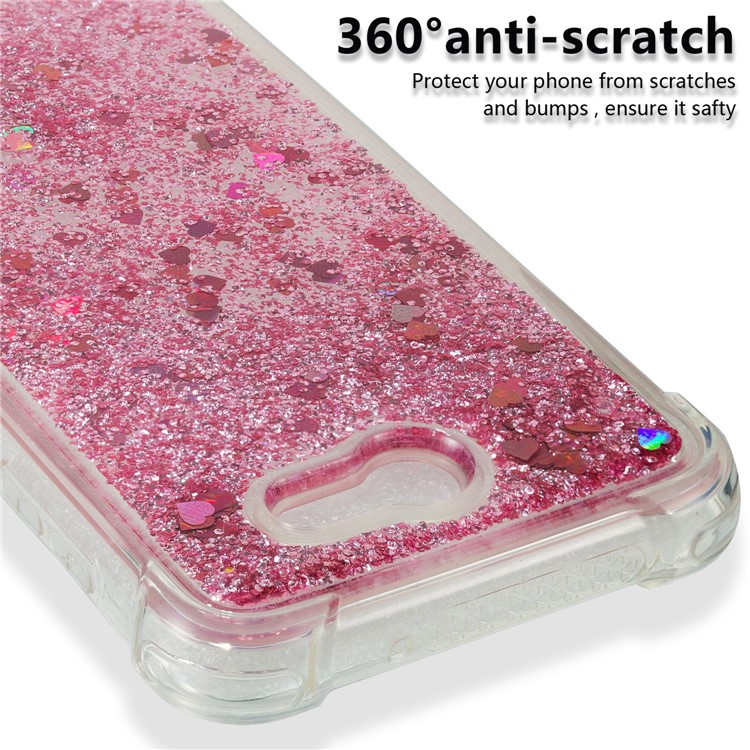 Dynamic Liquid Glitter Powder Sequins Shockproof TPU Protection Case for Samsung Galaxy J7 V / J7 Perx - Rose Gold-3