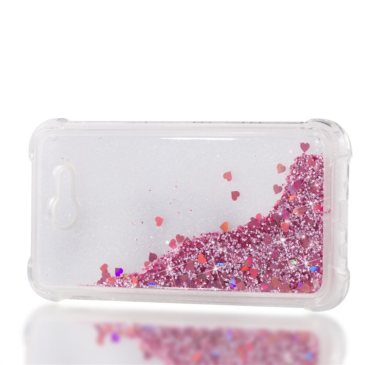 Dynamic Liquid Glitter Powder Sequins Shockproof TPU Protection Case for Samsung Galaxy J7 V / J7 Perx - Rose Gold-7