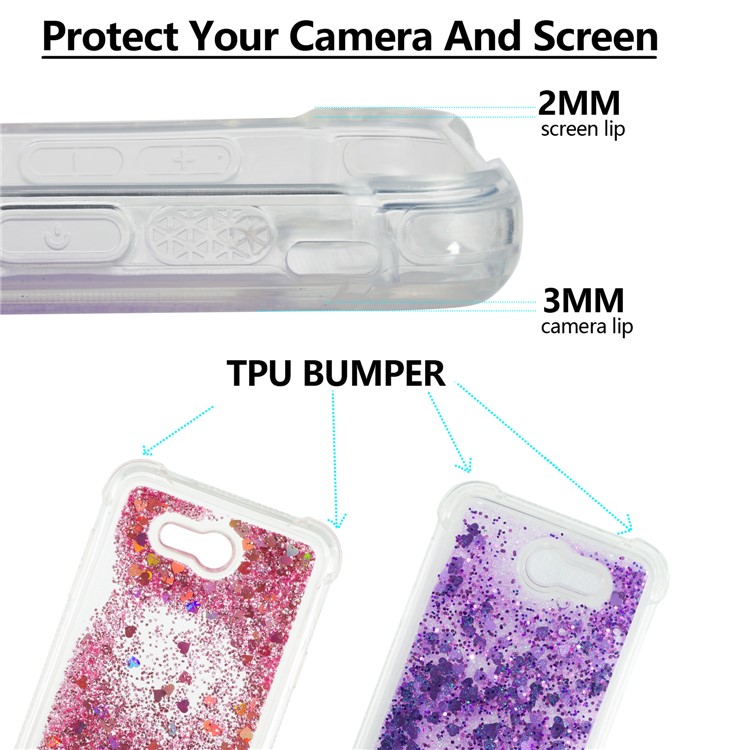 Dynamic Liquid Glitter Powder Sequins Shockproof TPU Mobile Cover Shell for Samsung Galaxy J7 V / J7 Perx - Purple-2