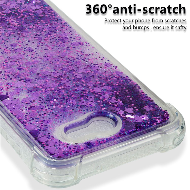 Dynamic Liquid Glitter Powder Sequins Shockproof TPU Mobile Cover Shell for Samsung Galaxy J7 V / J7 Perx - Purple-3