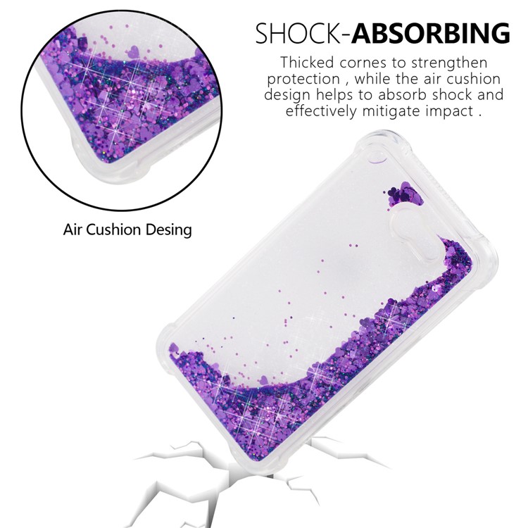 Dynamic Liquid Glitter Powder Sequins Shockproof TPU Mobile Cover Shell for Samsung Galaxy J7 V / J7 Perx - Purple-6