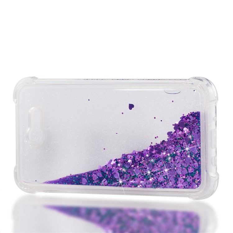 Dynamic Liquid Glitter Powder Sequins Shockproof TPU Mobile Cover Shell for Samsung Galaxy J7 V / J7 Perx - Purple-7