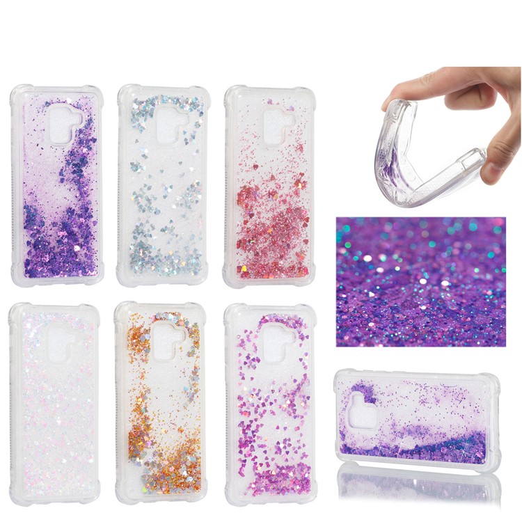Dynamic Glitter Powder Sequins TPU Shockproof Case for Samsung Galaxy A8 (2018) - Silver-10