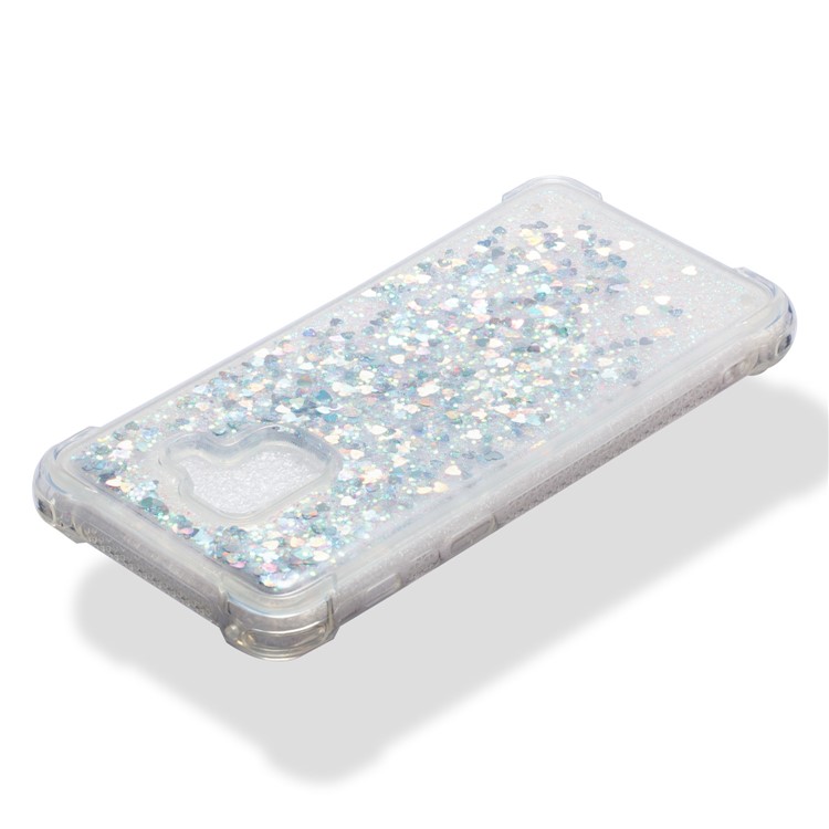 Dynamic Glitter Powder Sequins TPU Shockproof Case for Samsung Galaxy A8 (2018) - Silver-4