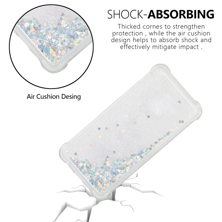 Dynamic Glitter Powder Sequins TPU Shockproof Case for Samsung Galaxy A8 (2018) - Silver-5