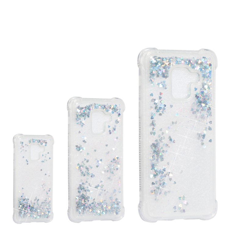 Dynamic Glitter Powder Sequins TPU Shockproof Case for Samsung Galaxy A8 (2018) - Silver-7