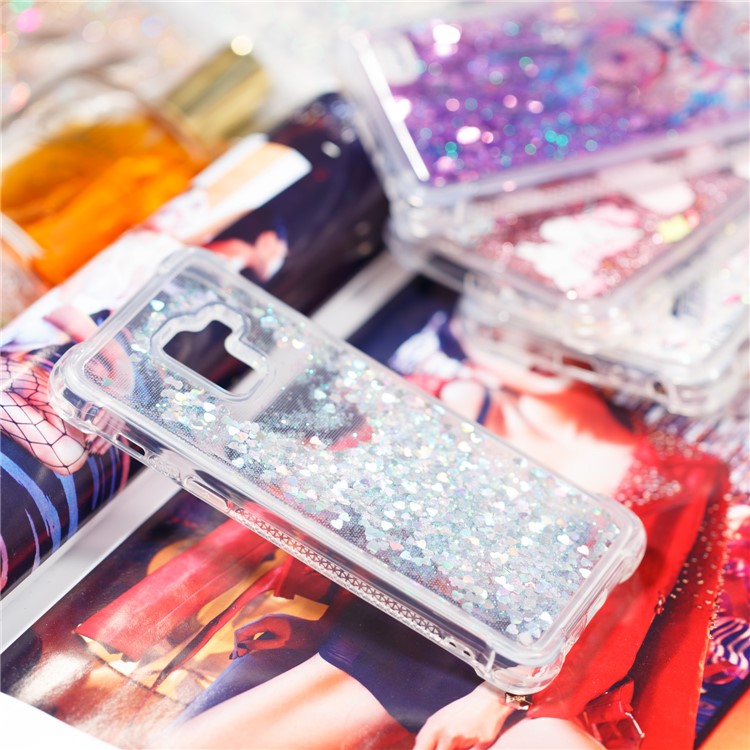 Dynamic Glitter Powder Sequins TPU Shockproof Case for Samsung Galaxy A8 (2018) - Silver-8