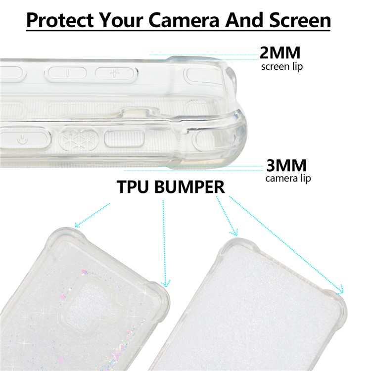 Dynamic Glitter Powder Sequins TPU Shockproof Cover for Samsung Galaxy A8 (2018) - Pink-3