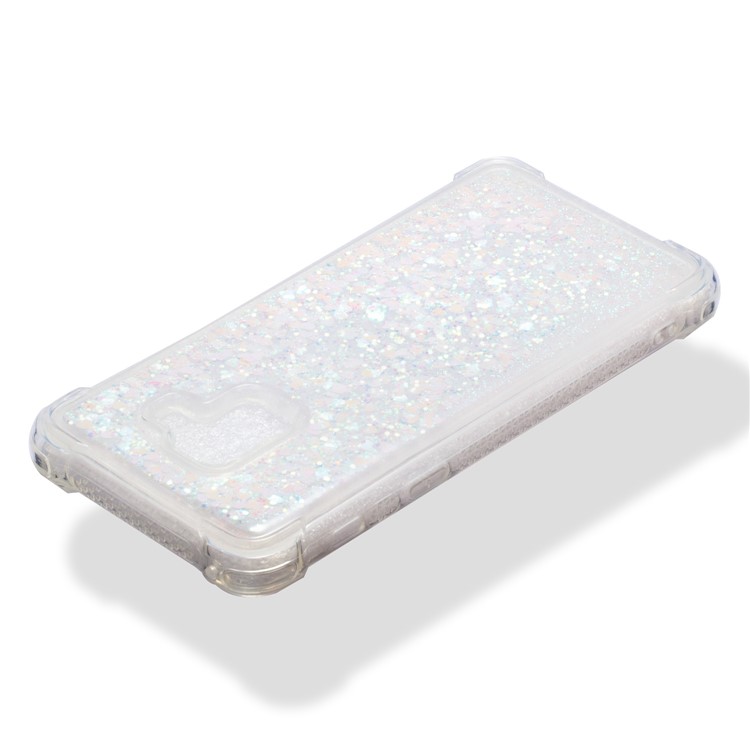 Dynamic Glitter Powder Sequins TPU Shockproof Cover for Samsung Galaxy A8 (2018) - Pink-4