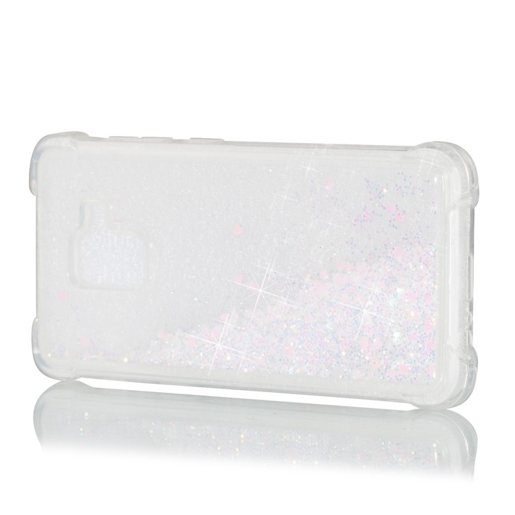 Dynamic Glitter Powder Sequins TPU Shockproof Cover for Samsung Galaxy A8 (2018) - Pink-6