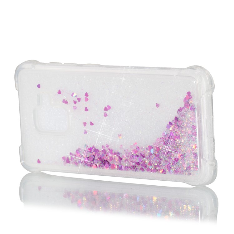 Dynamic Glitter Powder Sequins TPU Shockproof Cover Case for Samsung Galaxy A8 (2018) - Rose-6