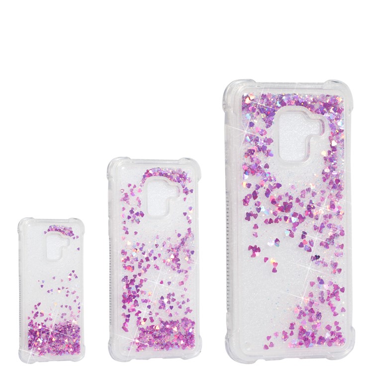 Dynamic Glitter Powder Sequins TPU Shockproof Cover Case for Samsung Galaxy A8 (2018) - Rose-7