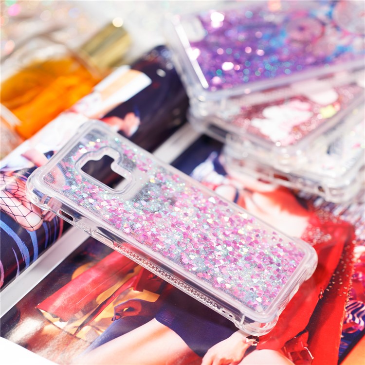 Dynamic Glitter Powder Sequins TPU Shockproof Cover Case for Samsung Galaxy A8 (2018) - Rose-8