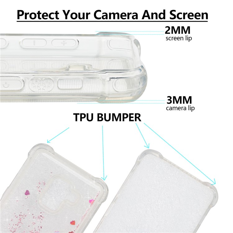 Dynamic Glitter Powder Sequins TPU Shockproof Case Phone Shell for Samsung Galaxy A8 (2018) - Rose Gold-3