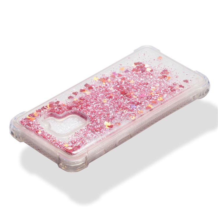 Dynamic Glitter Powder Sequins TPU Shockproof Case Phone Shell for Samsung Galaxy A8 (2018) - Rose Gold-4