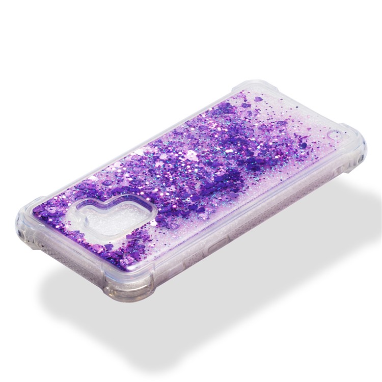 Dynamic Glitter Powder Sequins TPU Shockproof Case Cover Shell for Samsung Galaxy A8 (2018) - Purple-4