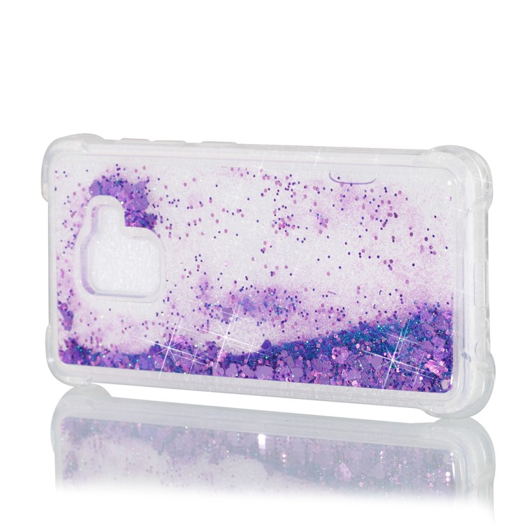 Dynamic Glitter Powder Sequins TPU Shockproof Case Cover Shell for Samsung Galaxy A8 (2018) - Purple-6